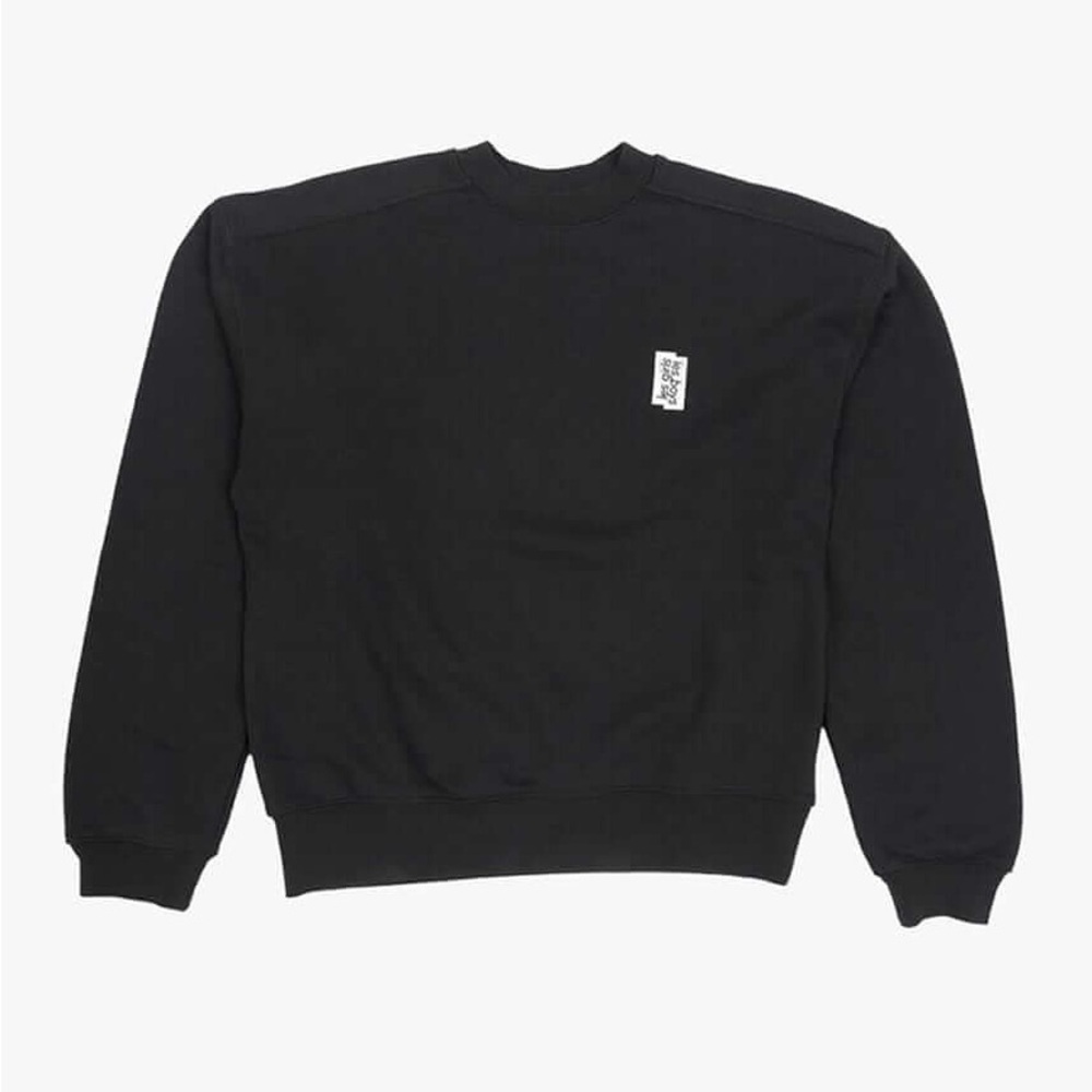 LES GIRLS LES BOYS LOOPBACK SWEATSHIRT WITH MINI LOGO IN BLACK Women Small